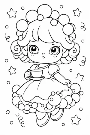 Colouring page: Princess Fizzgiggle