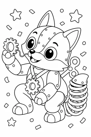 Colouring page: Tin-Whisker Toby