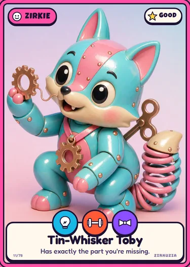 Tin-Whisker Toby: Has exactly the part you're missing. Icons: clever, strong, fancy.