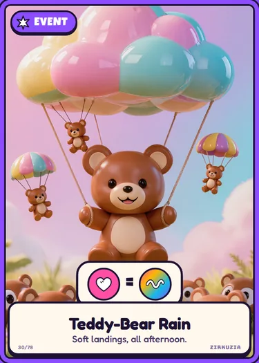 Teddy-Bear Rain: Soft landings, all afternoon. Cuddly counts as a wobbly until someone wins.