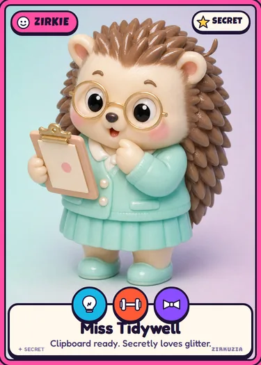 Miss Tidywell secret card